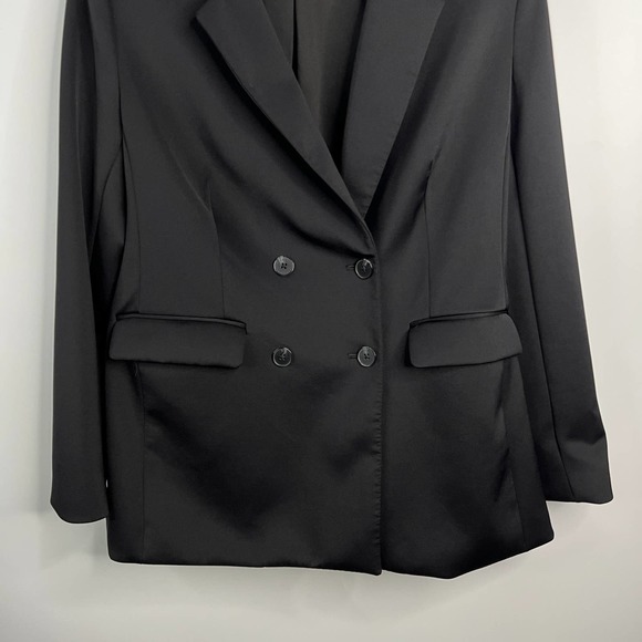 Express Super Soft Double Knit Black Double-Breasted Blazer - Picture 7 of 14